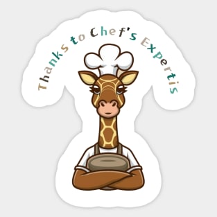 Giraffe Chef Sticker